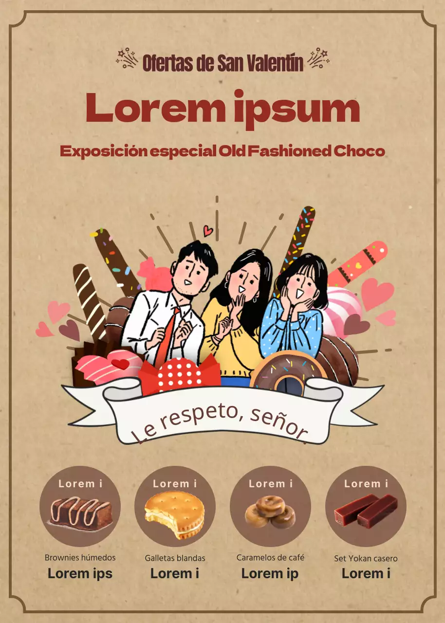 Una exposición beige retro para San Valentín