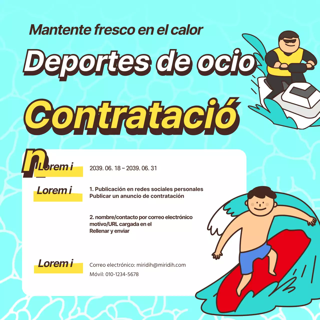 Contratación de equipos de deportes de ocio