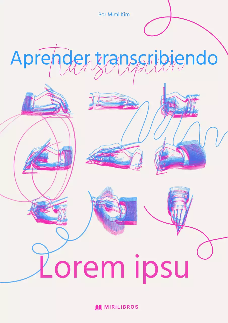 Portadas dibujadas a mano en colores neón