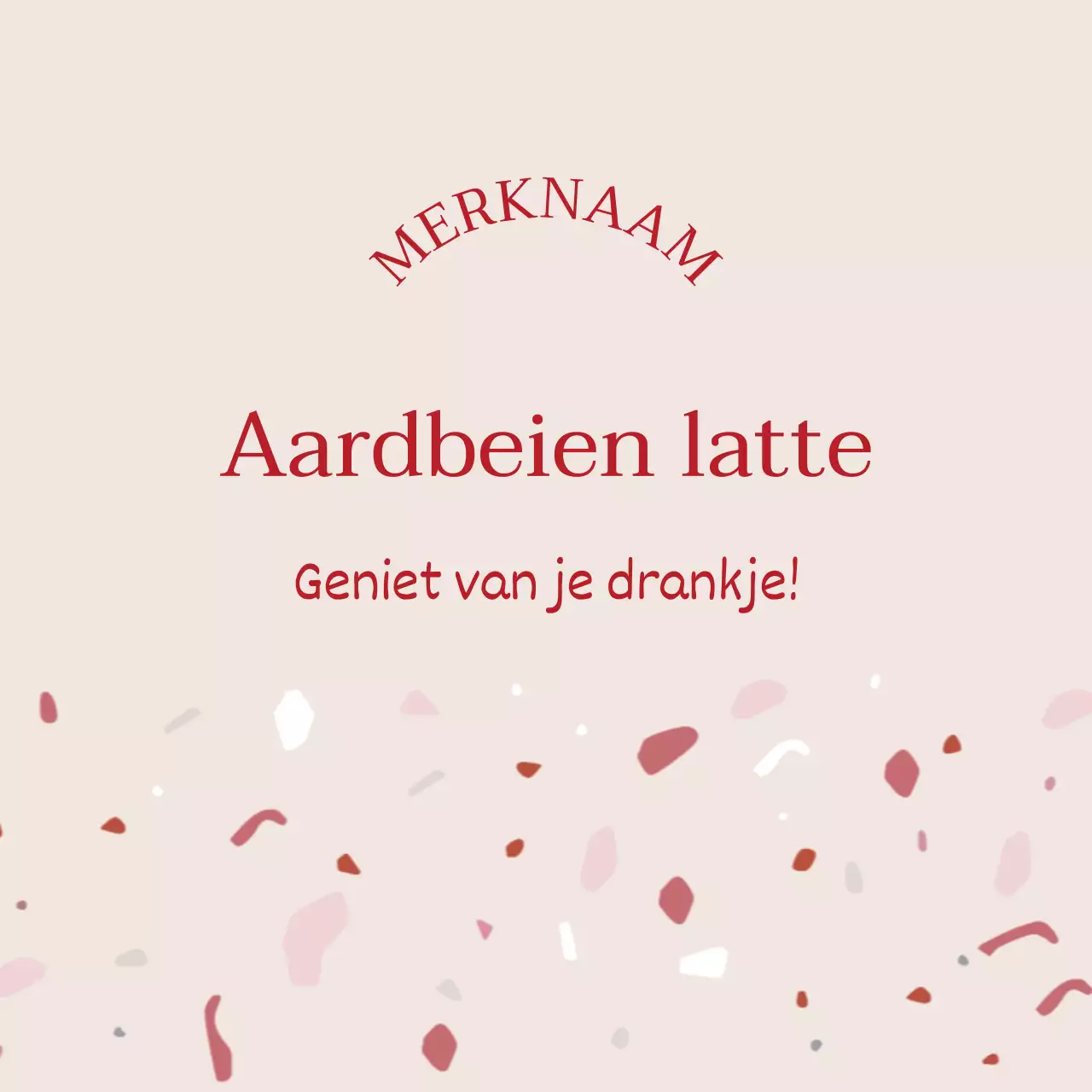 Latte met roze kiezelpatroon