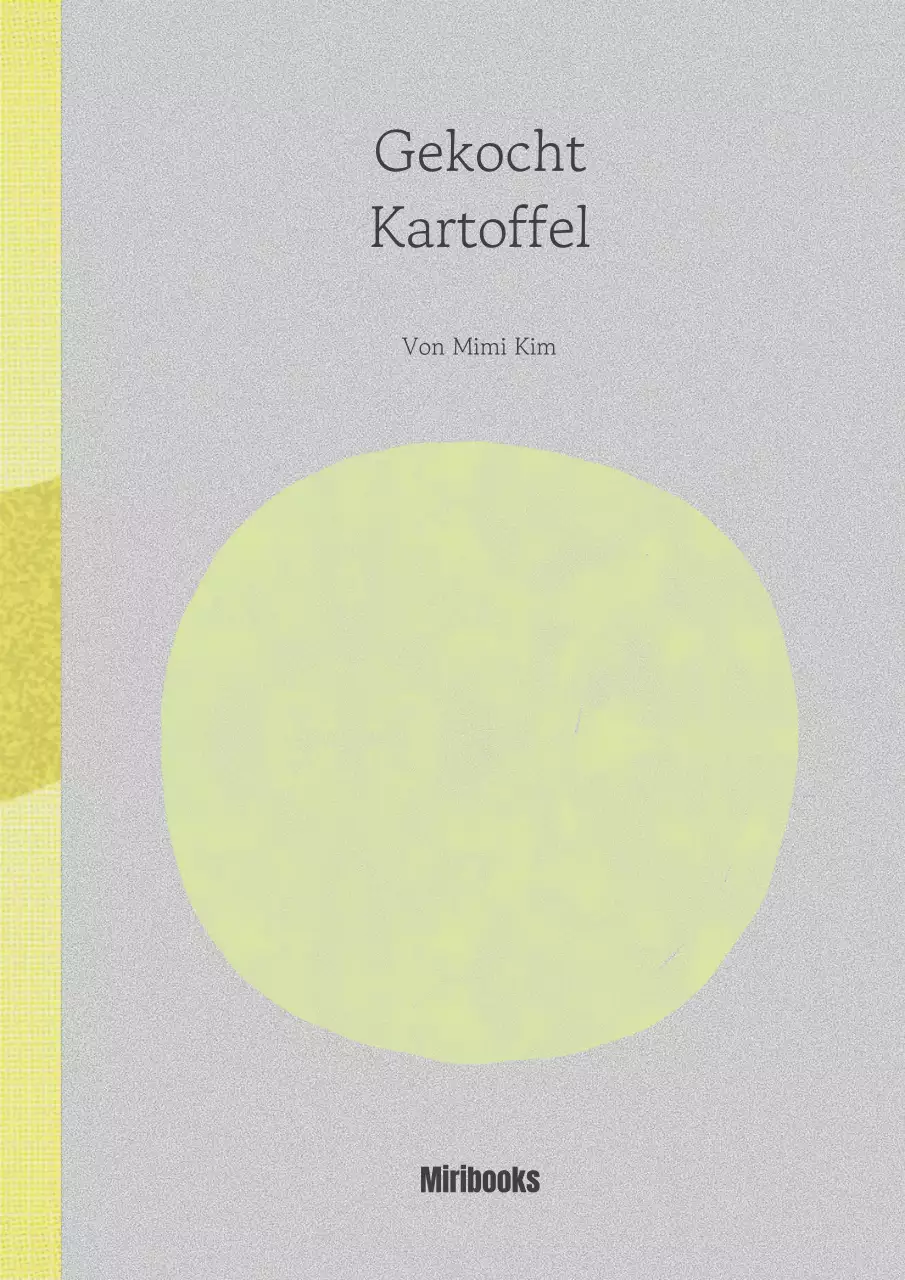 Aquarellaufsatz über eine gekochte Kartoffel auf grauem, strukturiertem Hintergrund