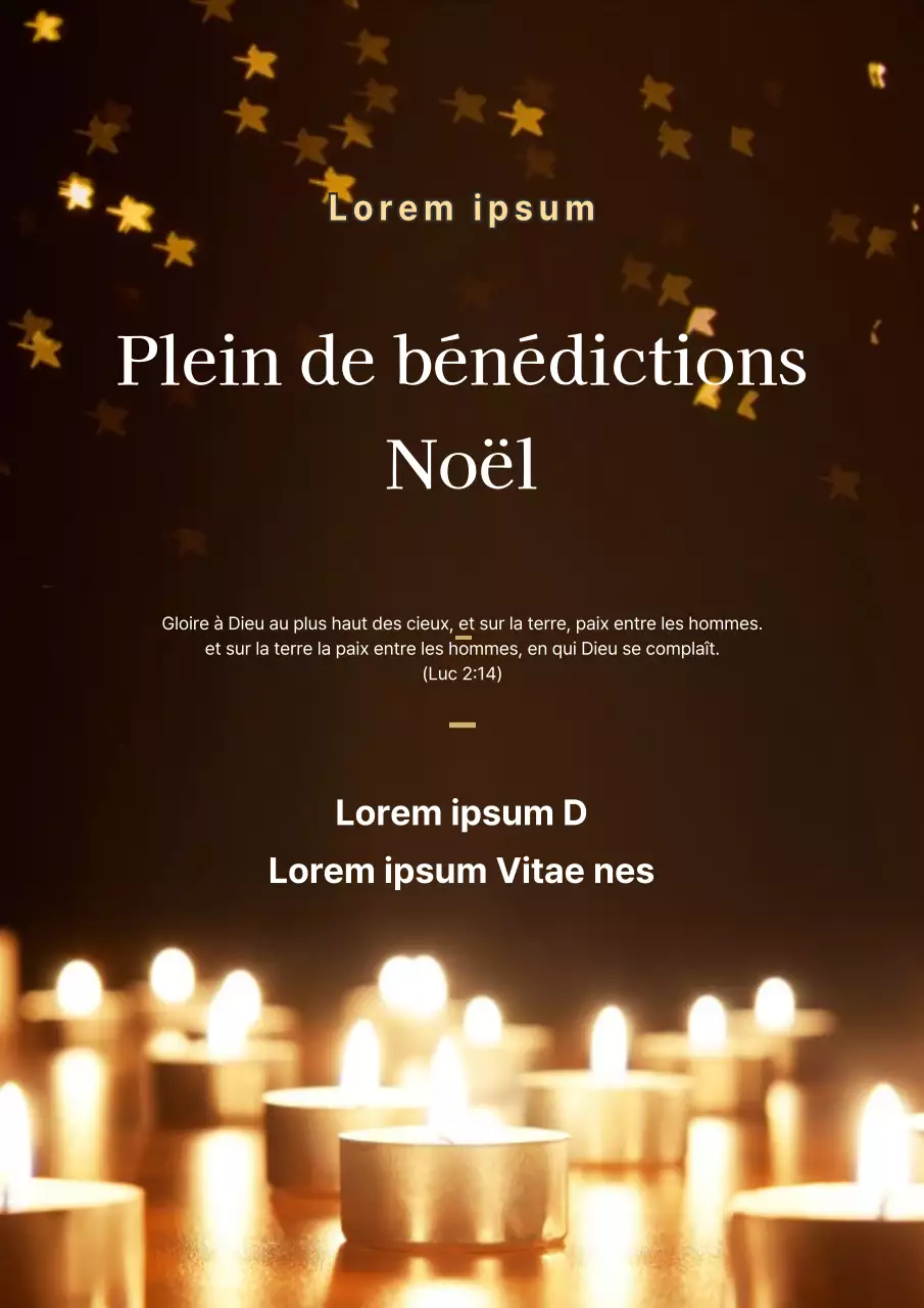 Un flyer de Noël chic et doré