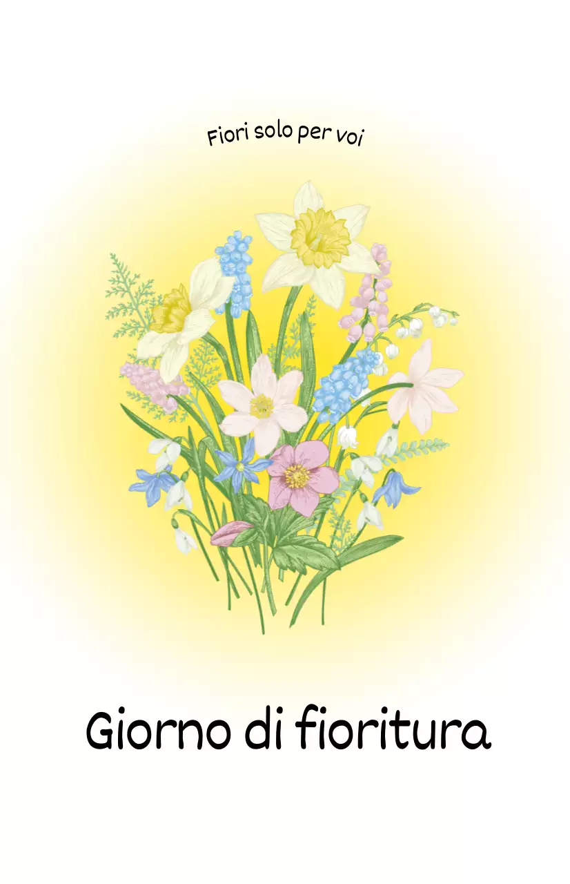 Un fiorista con sfumature di colore e illustrazioni di bouquet per una fresca atmosfera primaverile