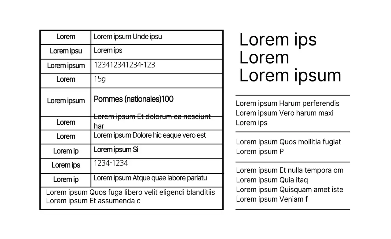 étiquette de détail alimentaire simple à ligne blanche