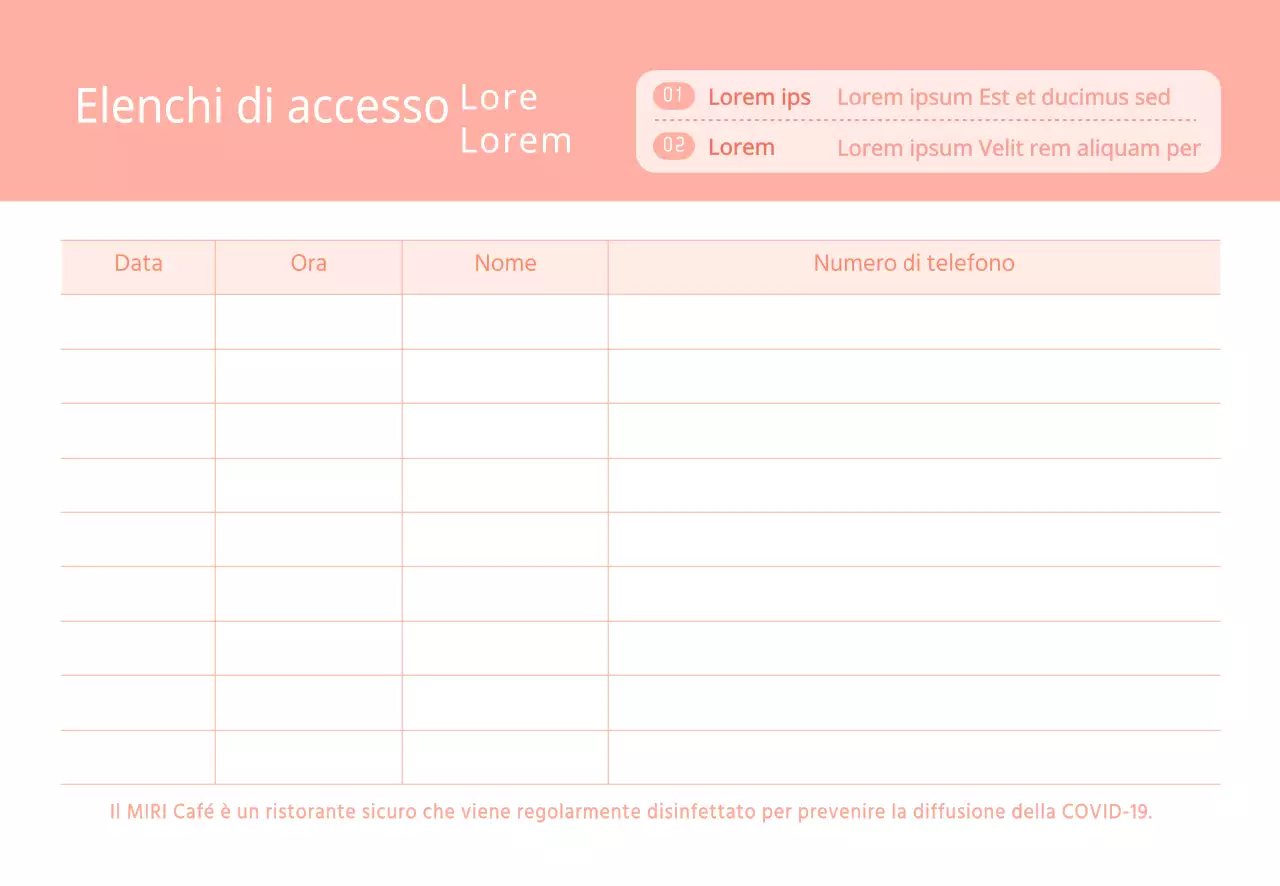 Elenchi di accesso per coronavirus