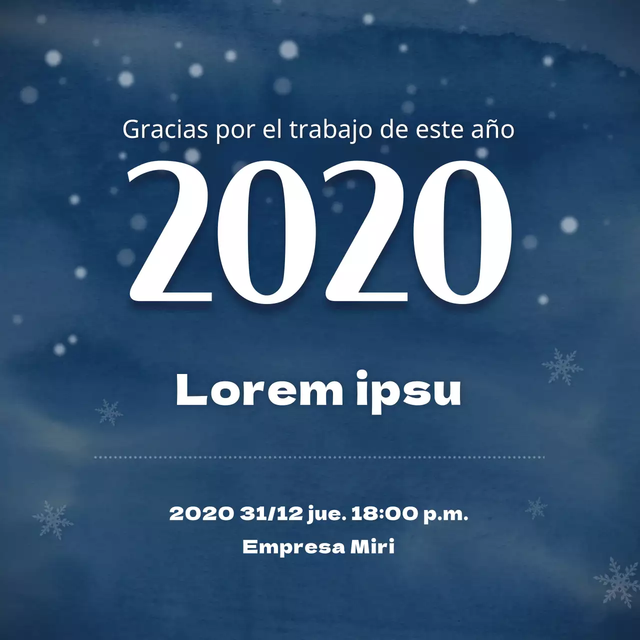 Copo de nieve azul que cierra el cuadrado de las redes sociales