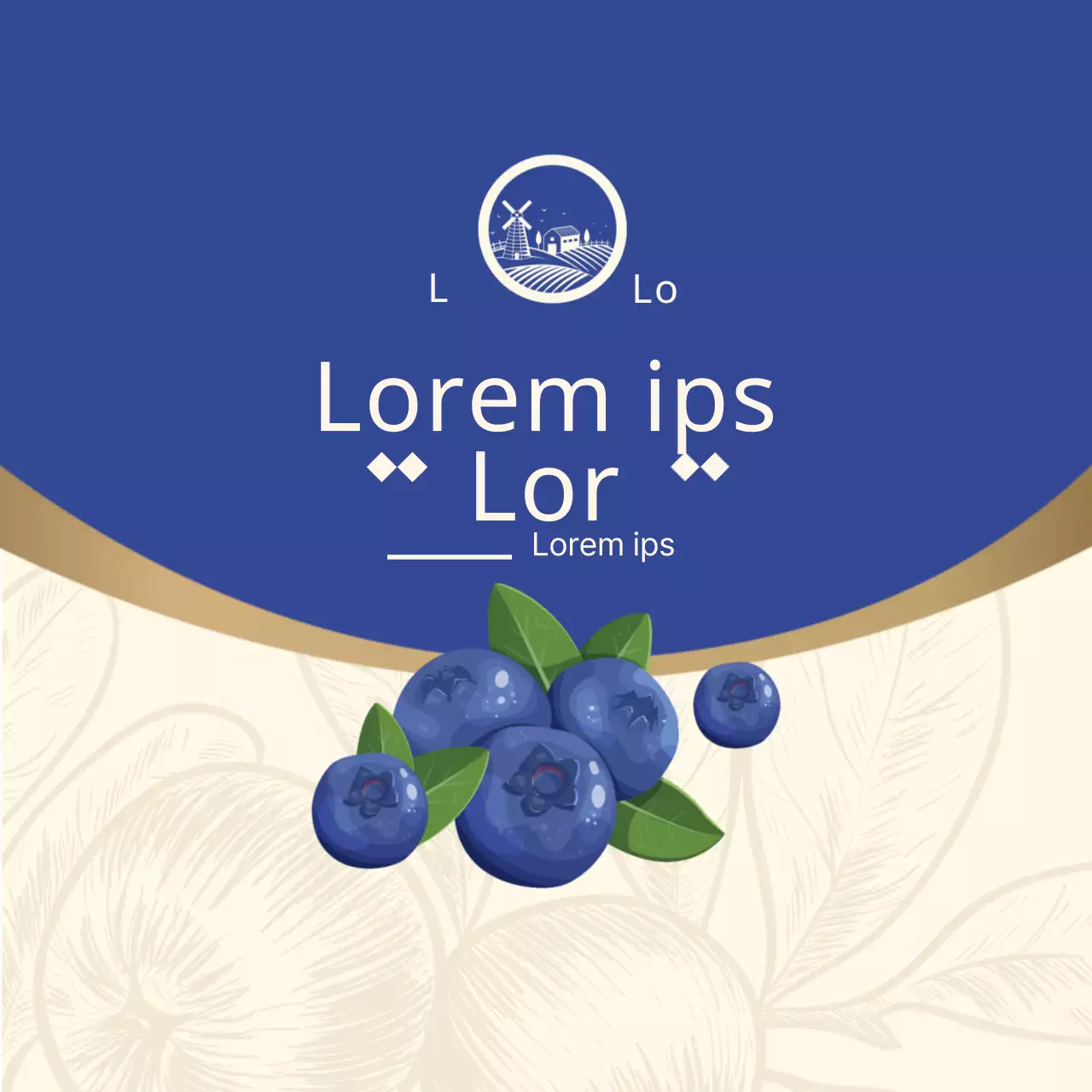 Étiquettes de confiture de myrtilles de luxe bleues