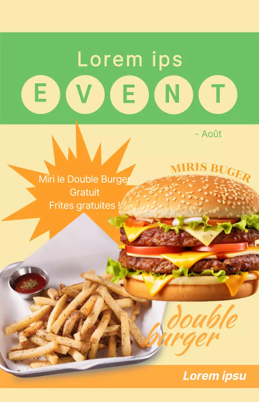 Drapeau de la fenêtre de lancement du menu avec texte en police de caractères grossière sur un carré orange