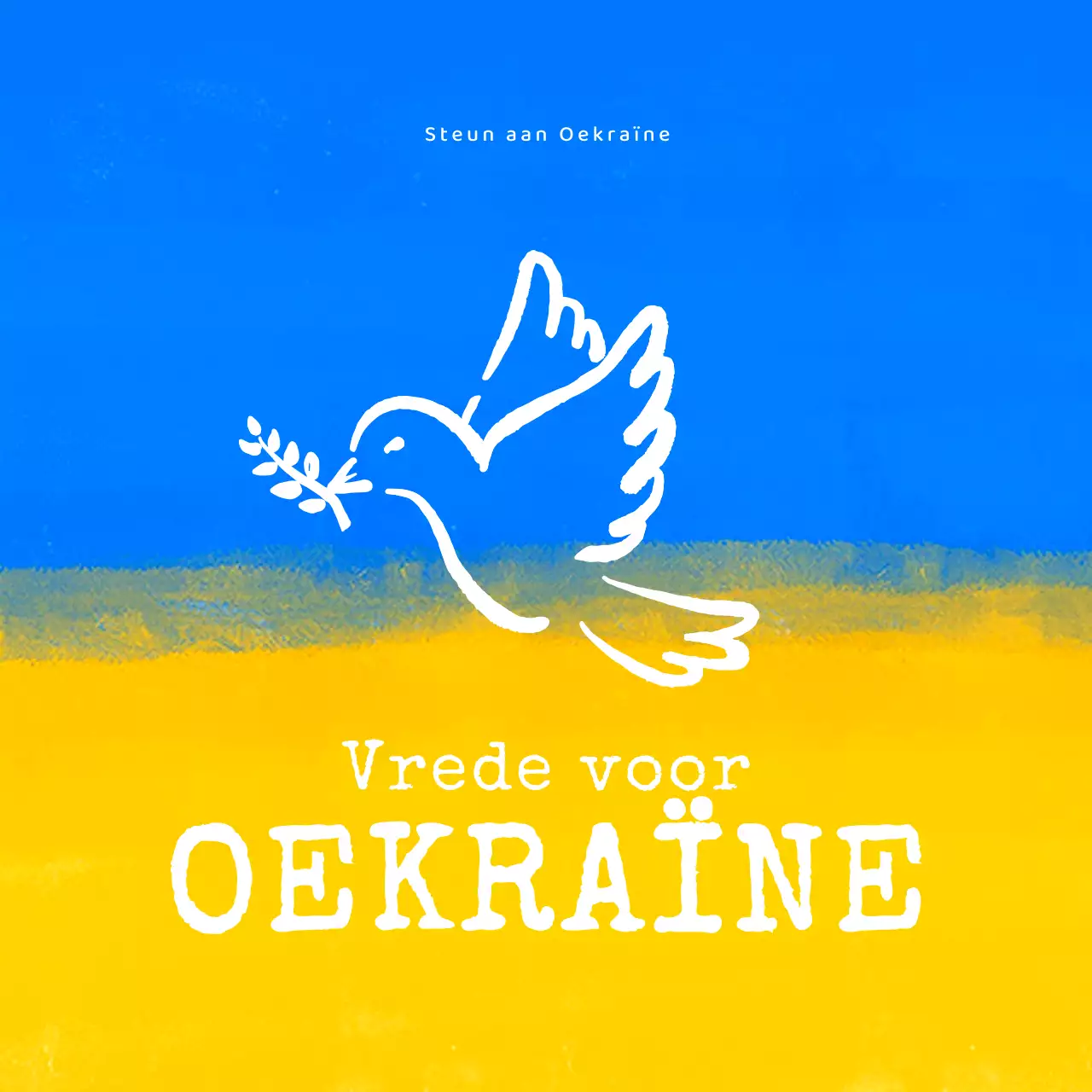 Tegen de oorlog in Oekraïne met een duif als symbool van vrede