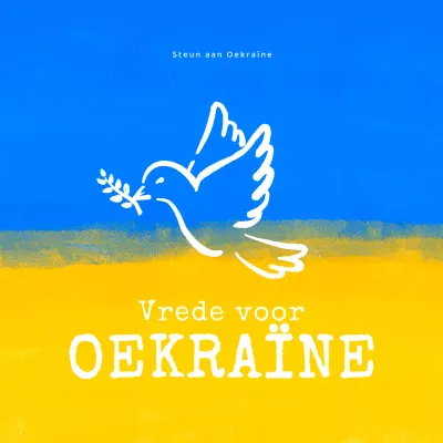 Tegen de oorlog in Oekraïne met een duif als symbool van vrede