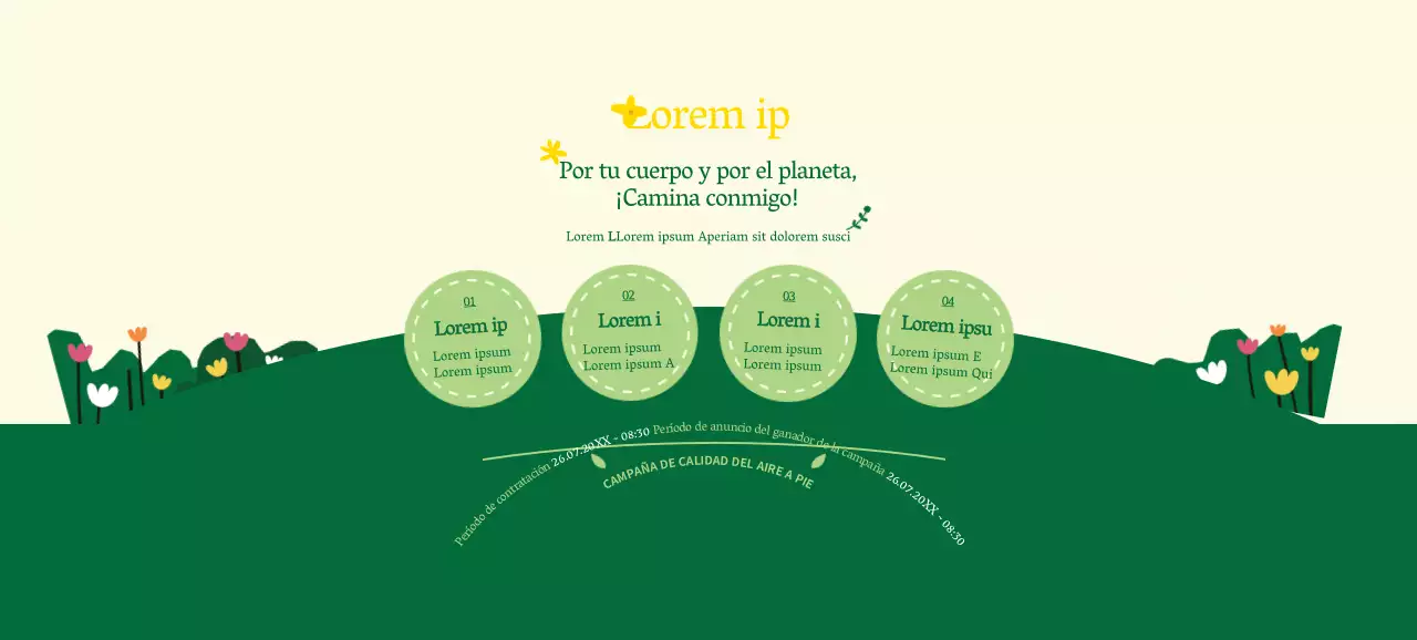 Sobre la campaña verde y amarilla de ir al trabajo a pie con un estilo limpio