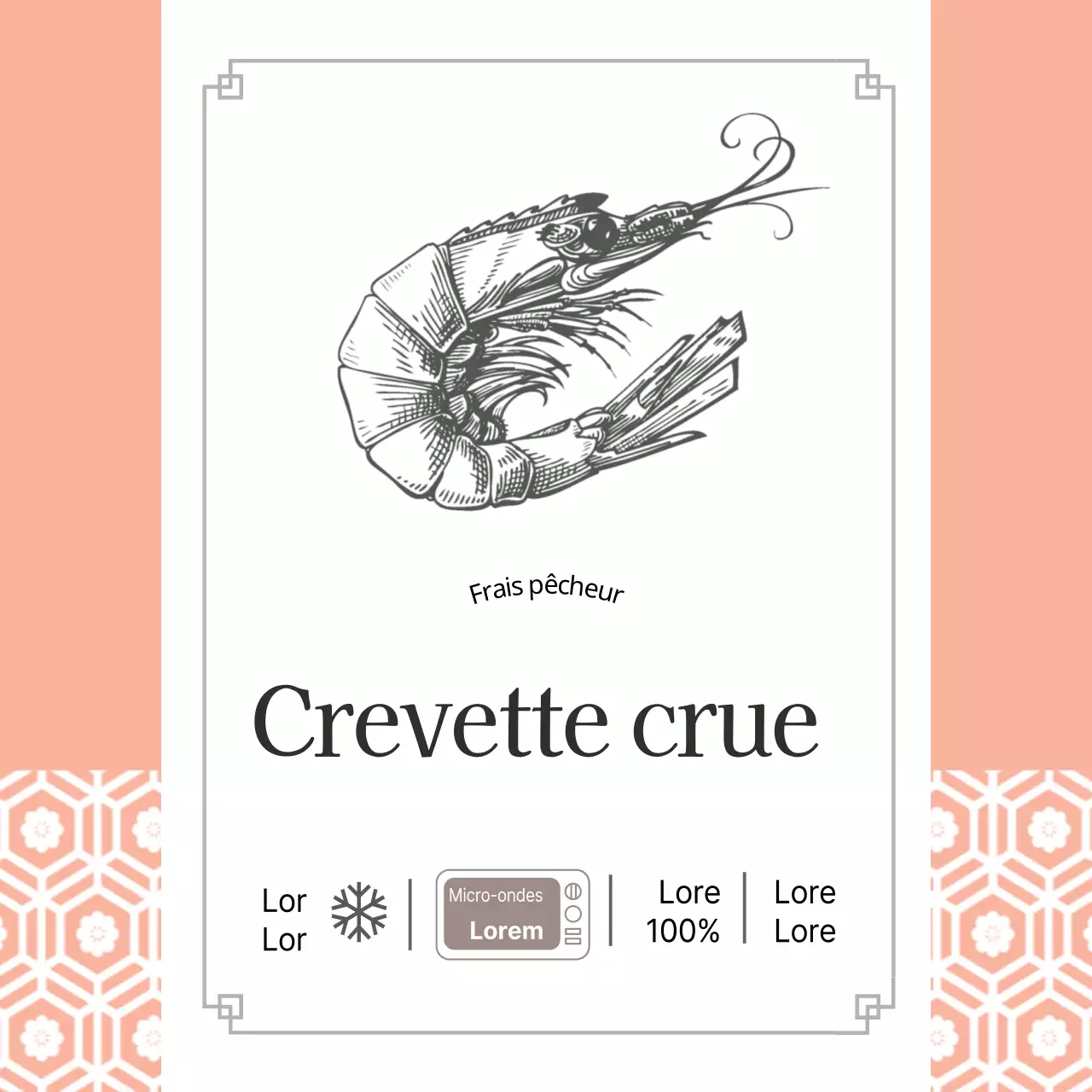 Fruits de mer Crevettes crues