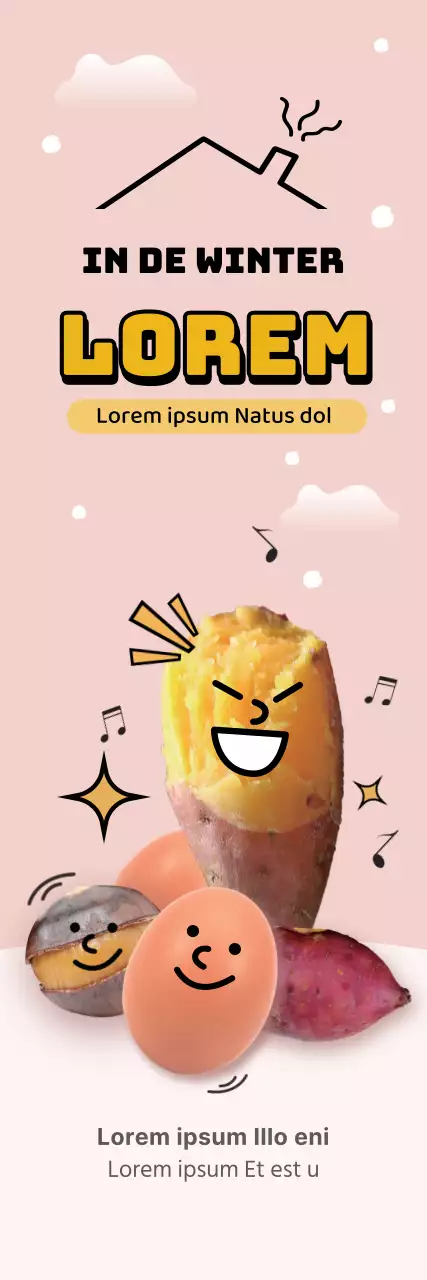 Roze schattig winter streetfood