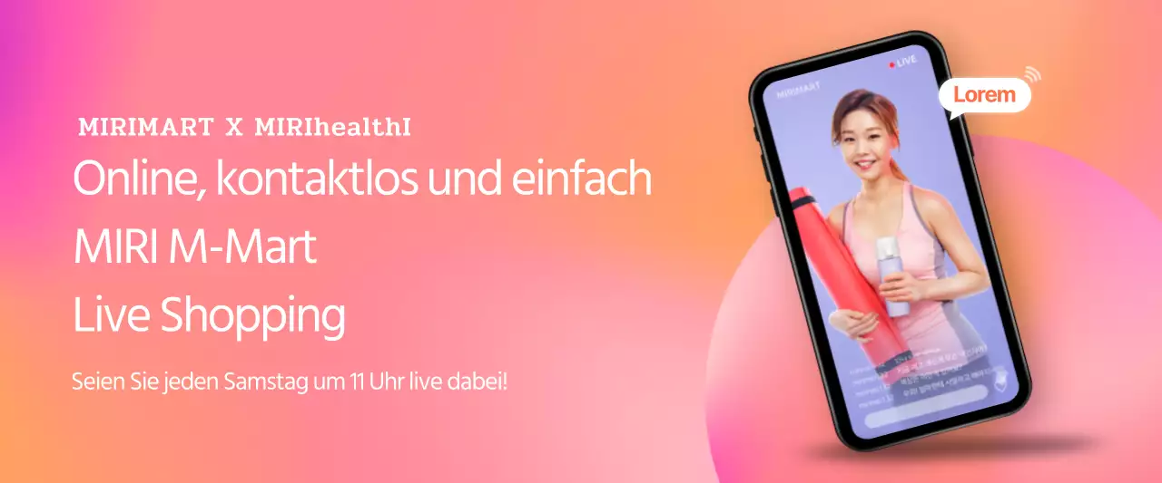 Online-Live-Konzept Live-Shopping in rotem Farbverlauf