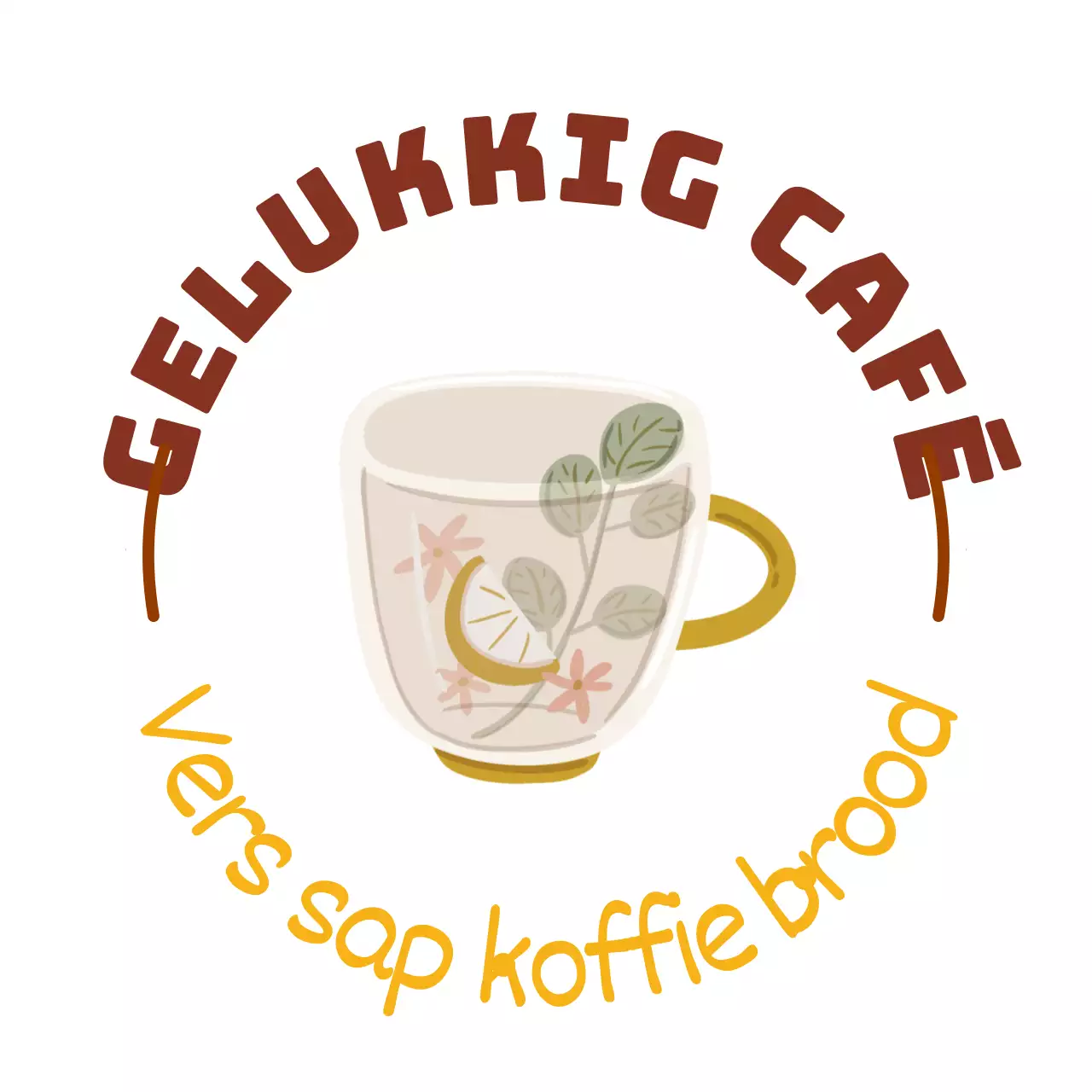 Witte achtergrond illustratie café label