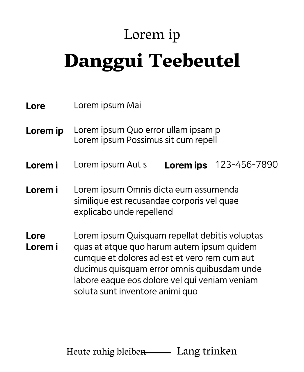 Sentimentale traditionelle Danggui-Teebeutel