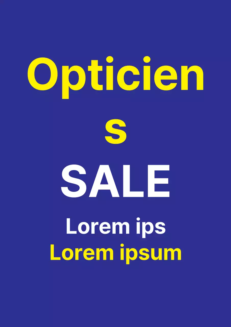 Eenvoudige blauwe en gele promotieflyer voor winkelcentrumuitverkoop