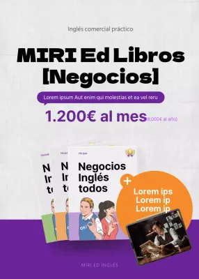 Evento de descuento de la suscripción anual al libro de texto negro y morado