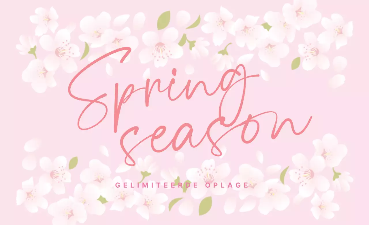 Roze geïllustreerd schattigheid lente retired edition label