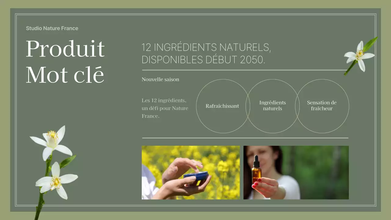 Tableau conceptuel de cosmétiques sur le thème de la nature verte