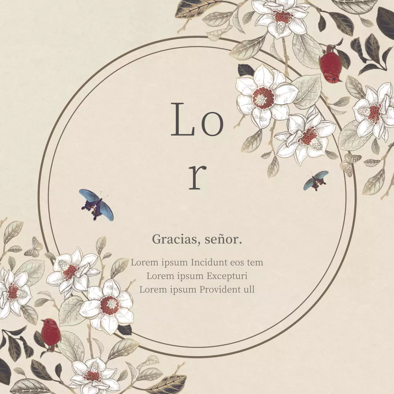 Un sencillo saludo de agradecimiento Obon con un concepto beige y orientalizado