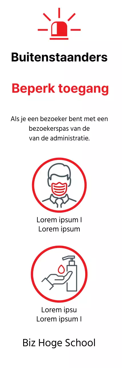 Eenvoudige rode en witte borden met beperkingen voor buitenstaanders