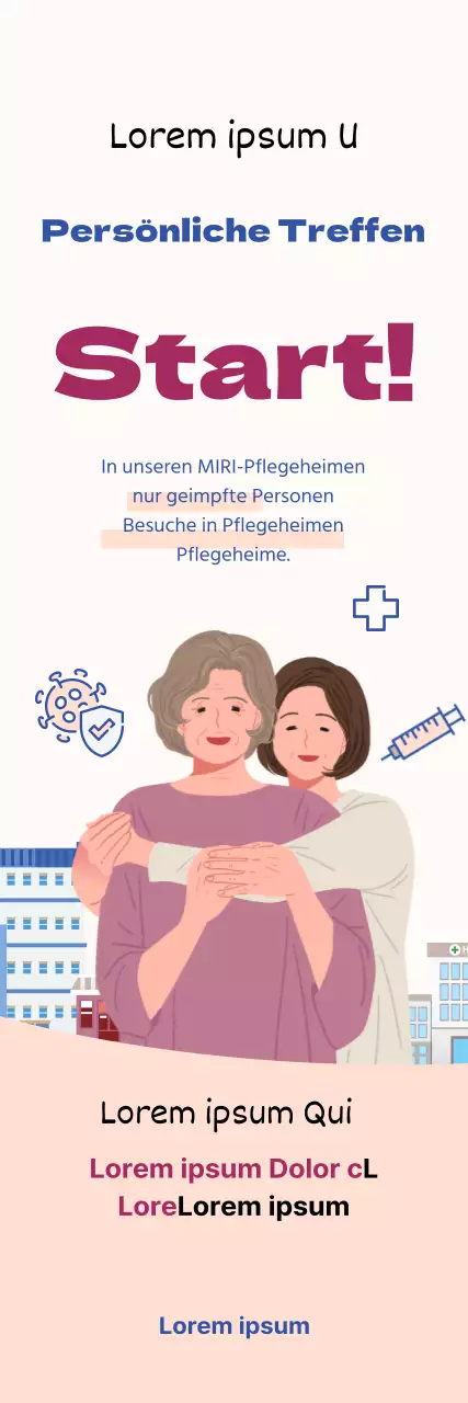 Einfache, blau und rot illustrierte Anleitungen von Angesicht zu Angesicht