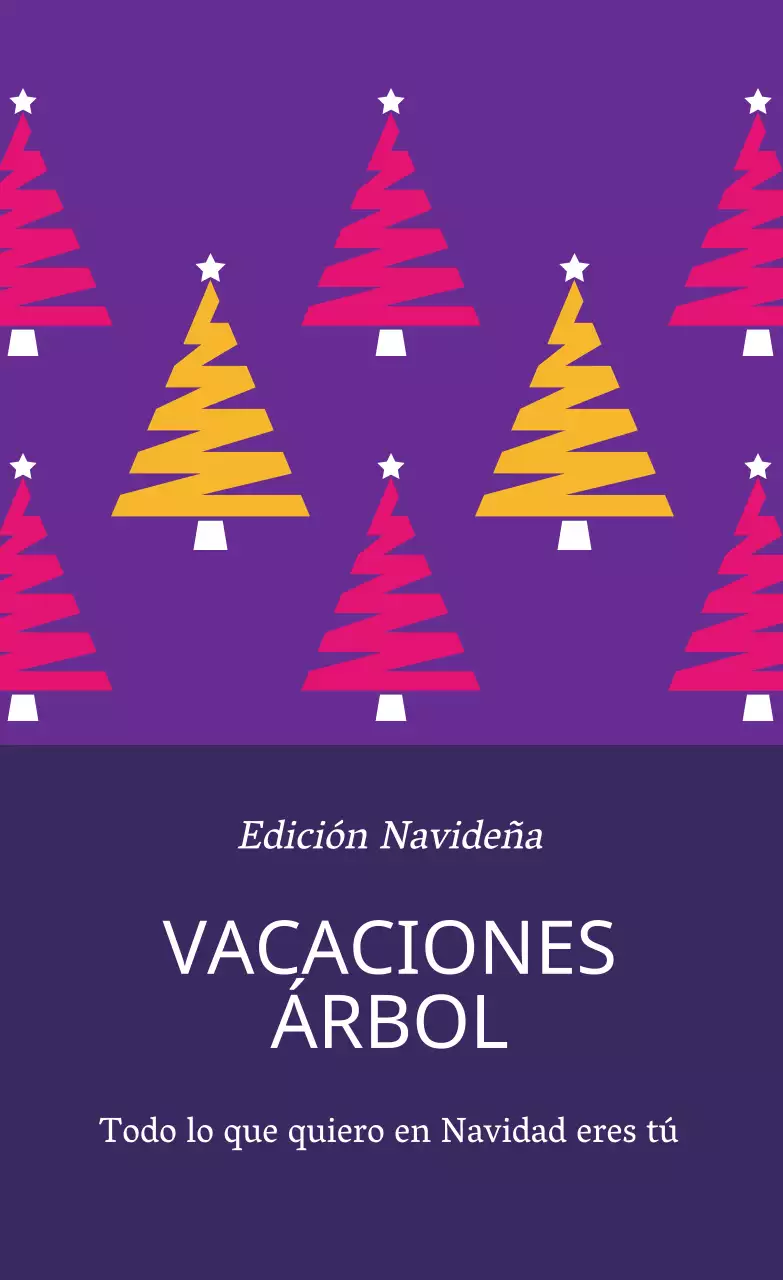 Purple pink yellow tree pattern Etiquetas para regalos de Navidad