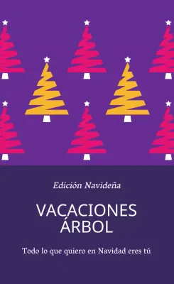 Purple pink yellow tree pattern Etiquetas para regalos de Navidad