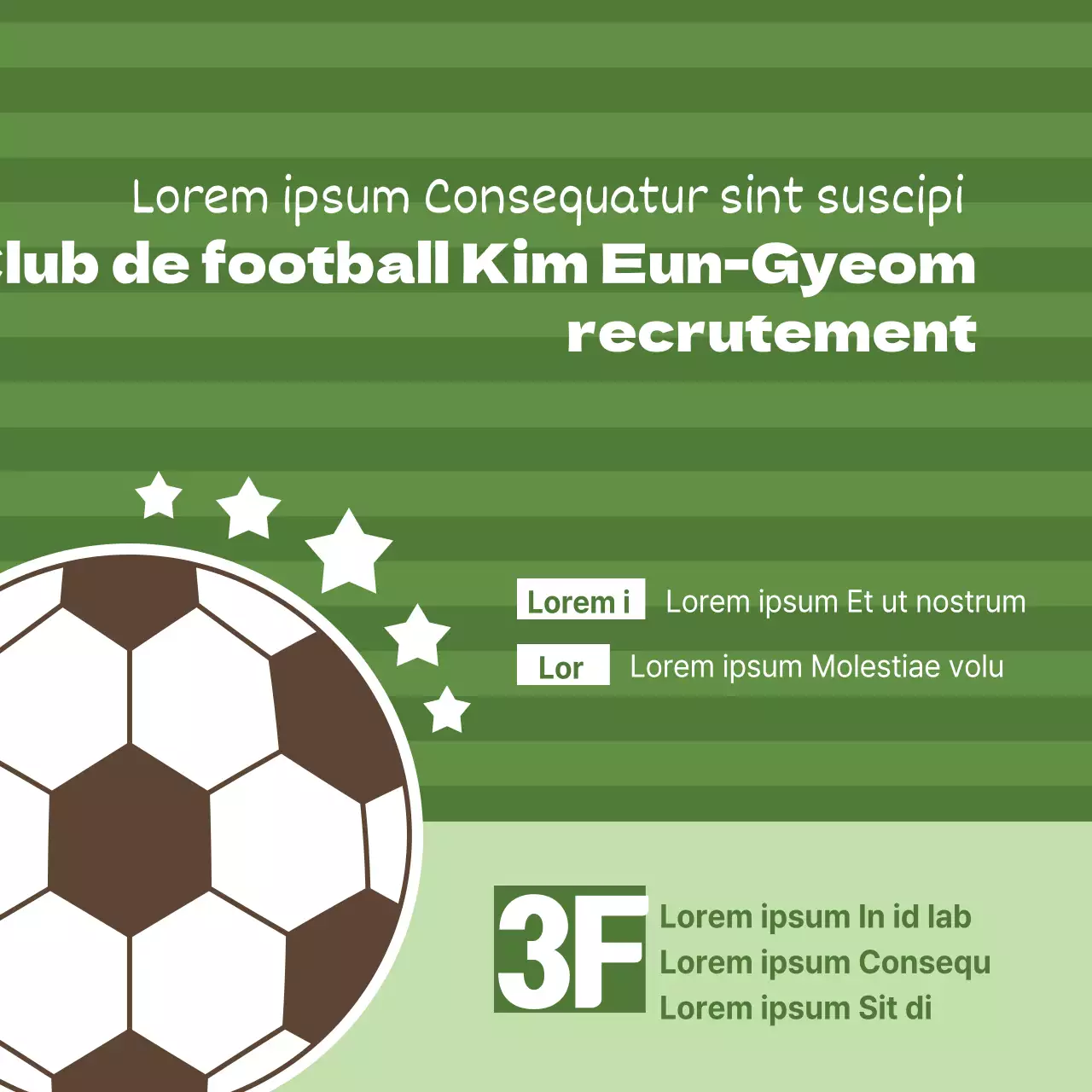 Recrutement de membres pour un club de football