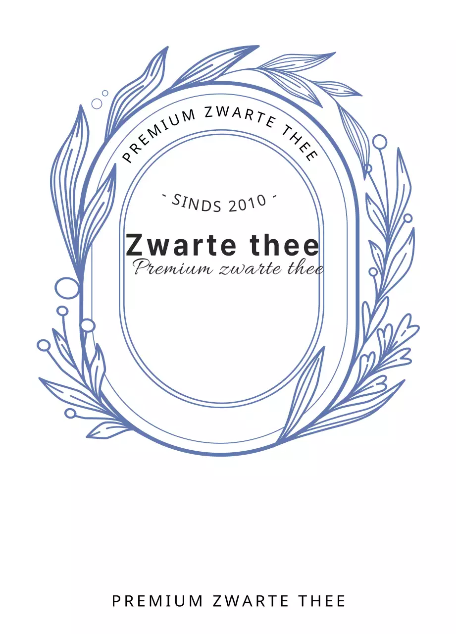 Lijnillustratie Zwarte Thee Pakket