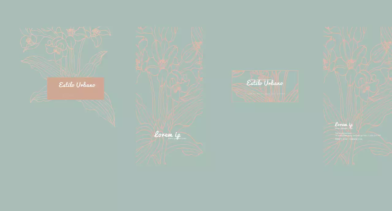 Azul línea limpia ilustración botánica flor