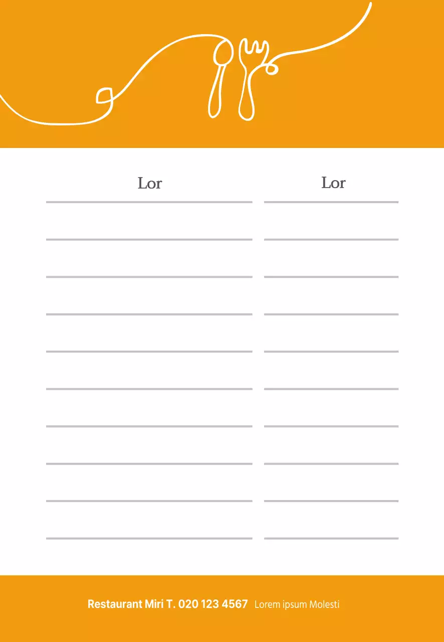 Restaurant bestellingen