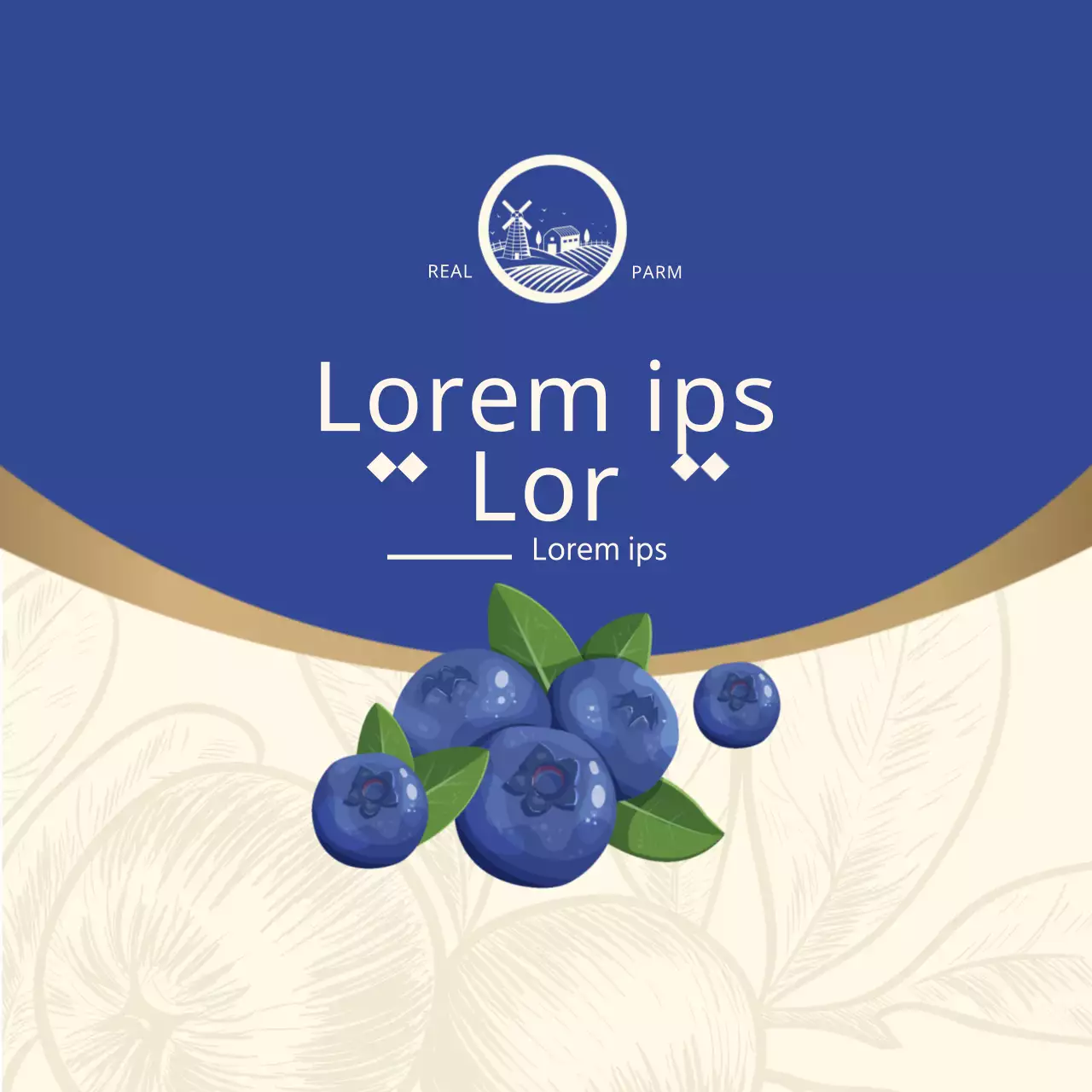 Blaue Luxus-Etiketten für Heidelbeermarmelade