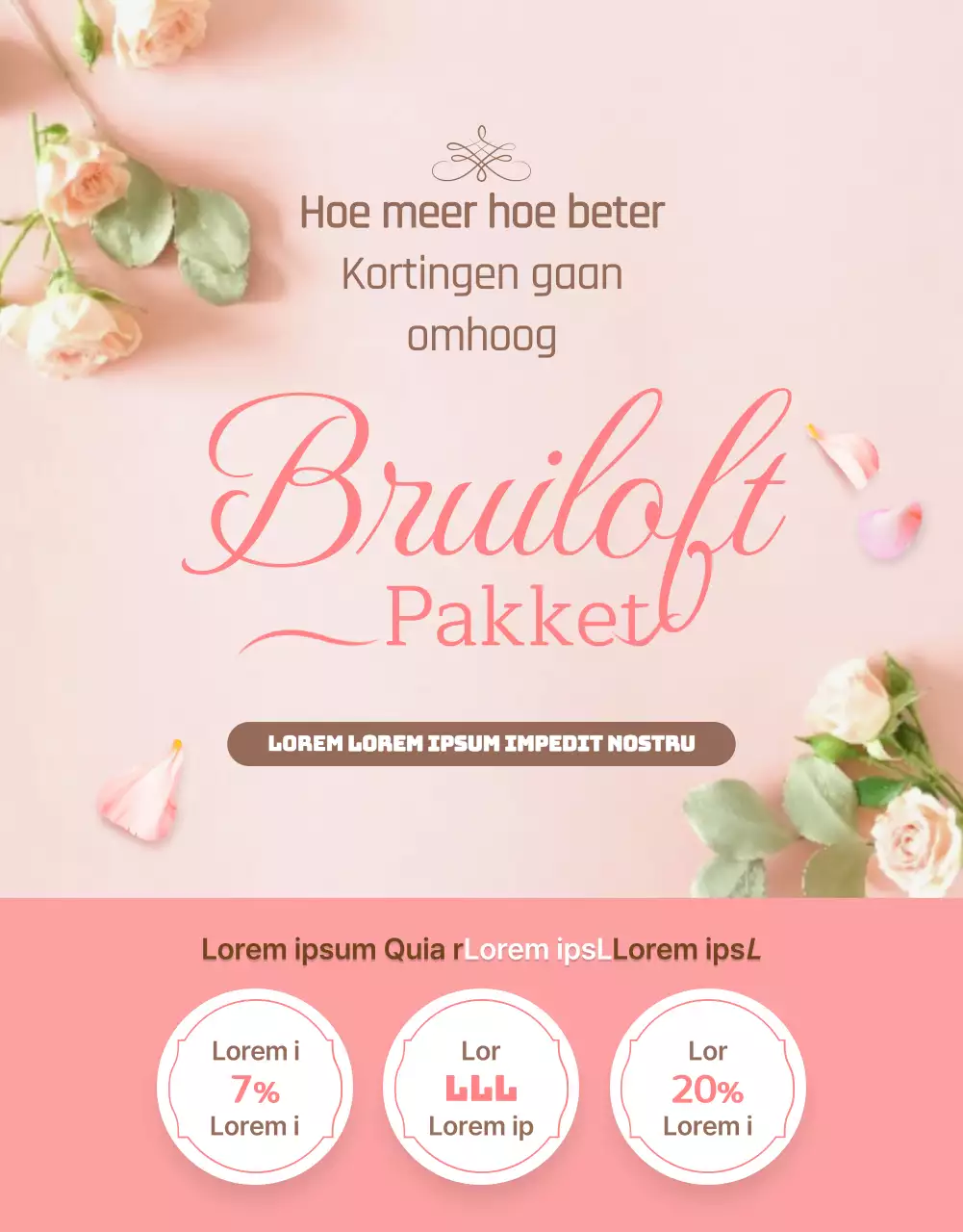 Roze en lichtbeige apparaten bruiloft arrangement