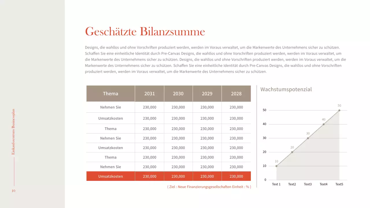 Einfaches und warmes Interieur in Orange und Braun Geschäftsplan für ein Einkaufszentrum