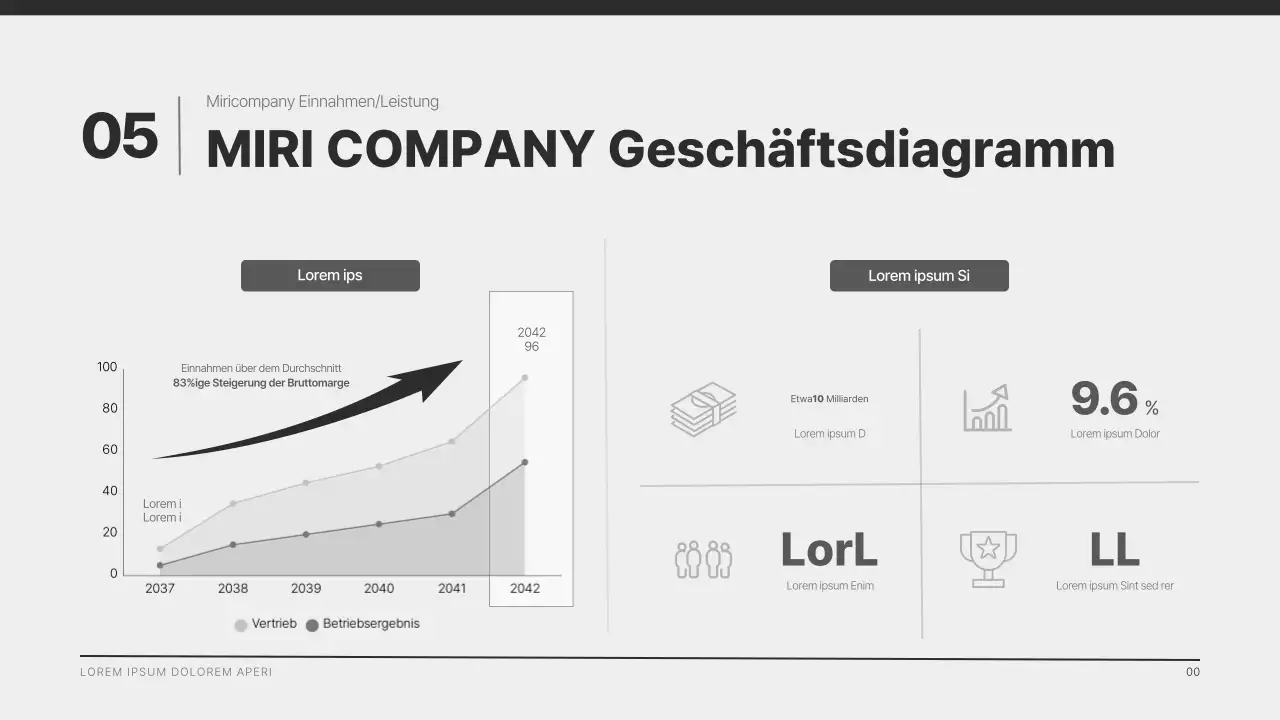 Ein modernes Unternehmensprofil in Schwarz und Grau