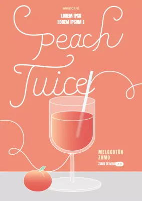 Promociona tu nuevo zumo de melocotón con una bonita botella de color melocotón