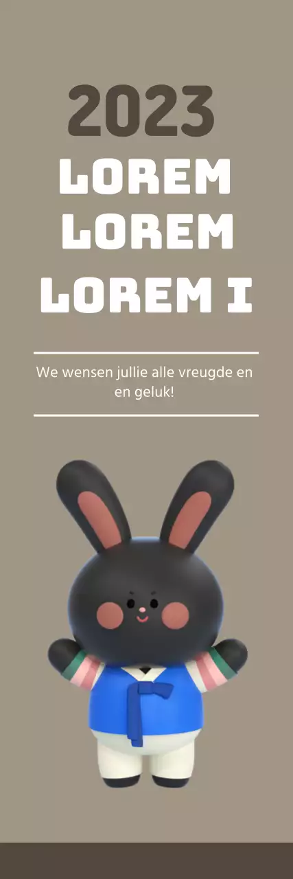 Beige illustratie schattige nieuwjaarswensen