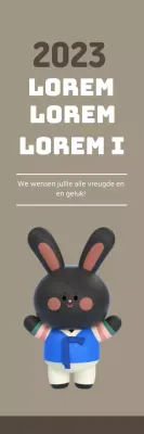 Beige illustratie schattige nieuwjaarswensen