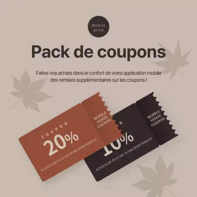 Bandeau de coupons marron et noir