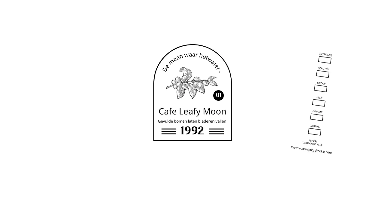 Promoot en informeer je café met een strak, zwart-wit embleemlogo