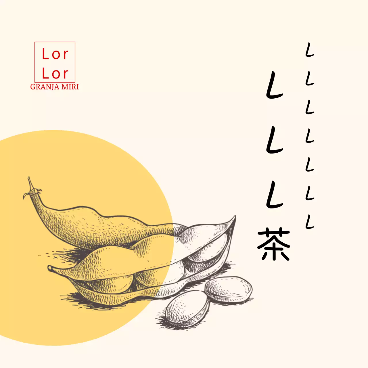 Pegatina Dibujo Amarillo Té de Judías Negras