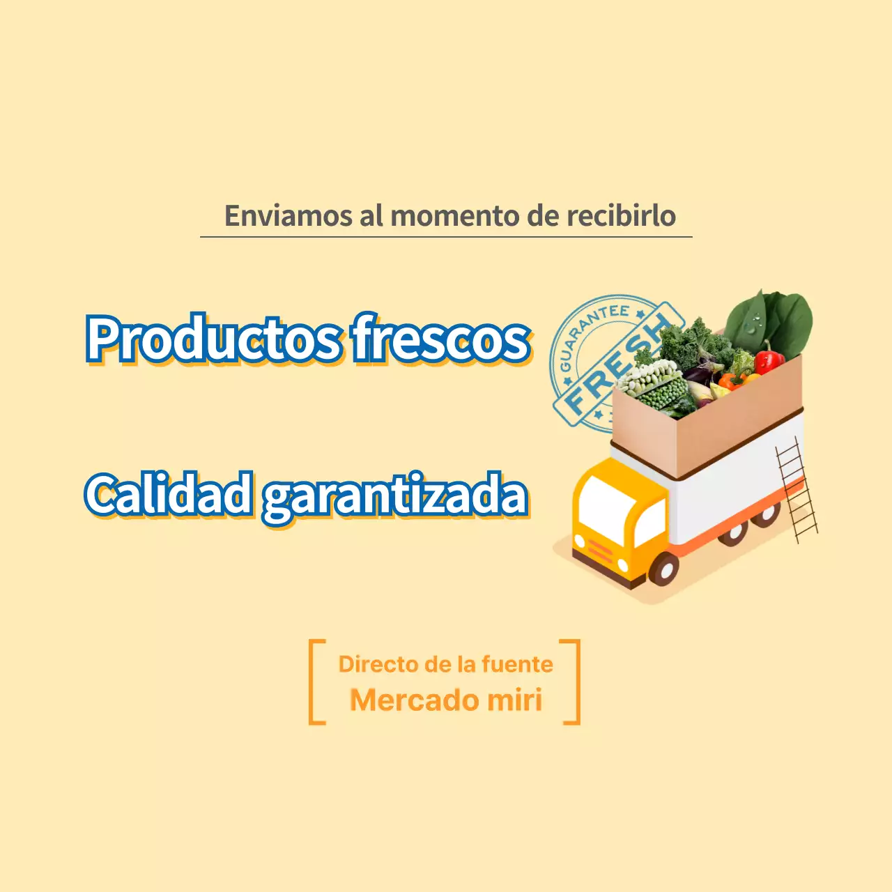 Adhesivo amarillo para productos frescos