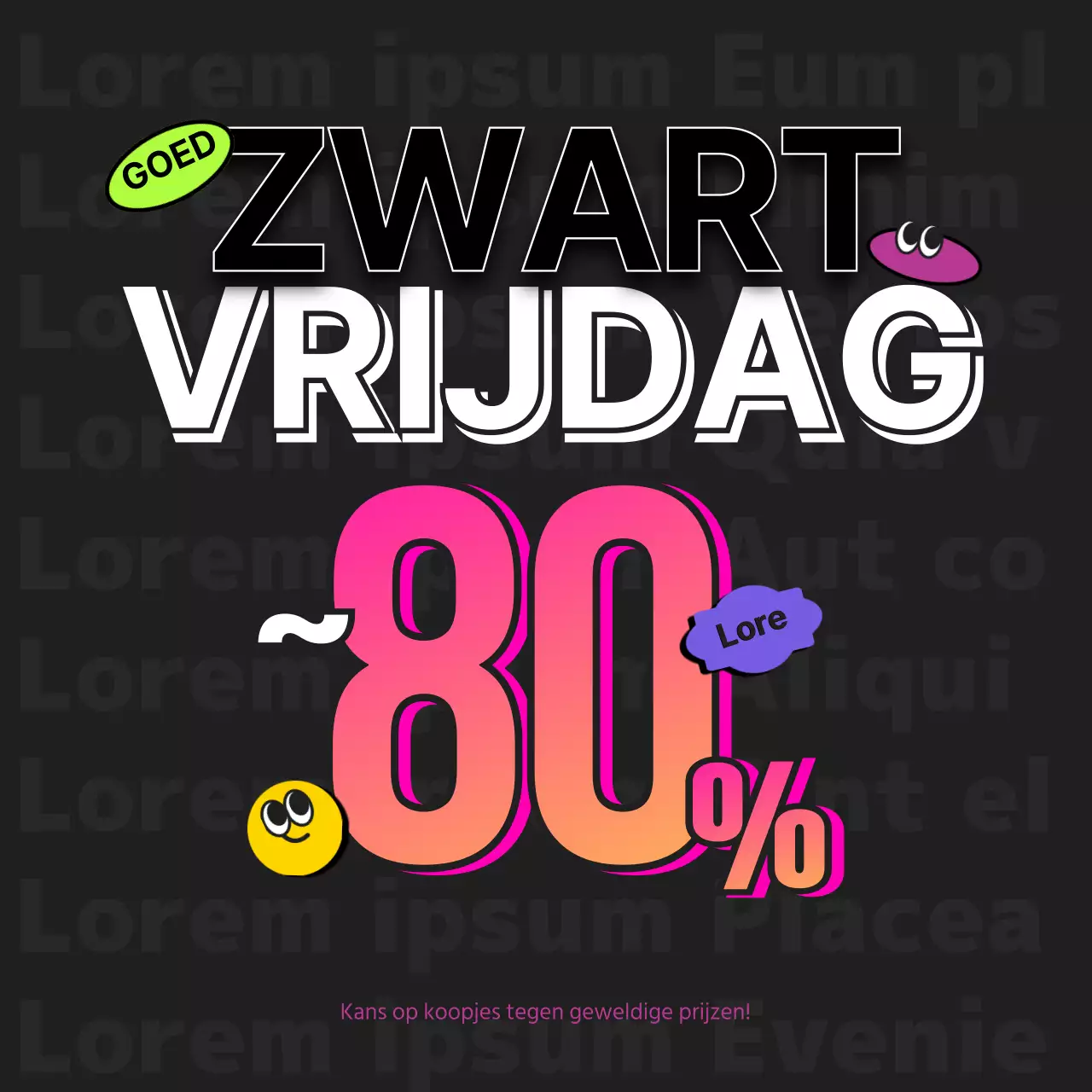 Zwarte, hippe uitverkoop met stickers