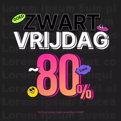 Zwarte, hippe uitverkoop met stickers