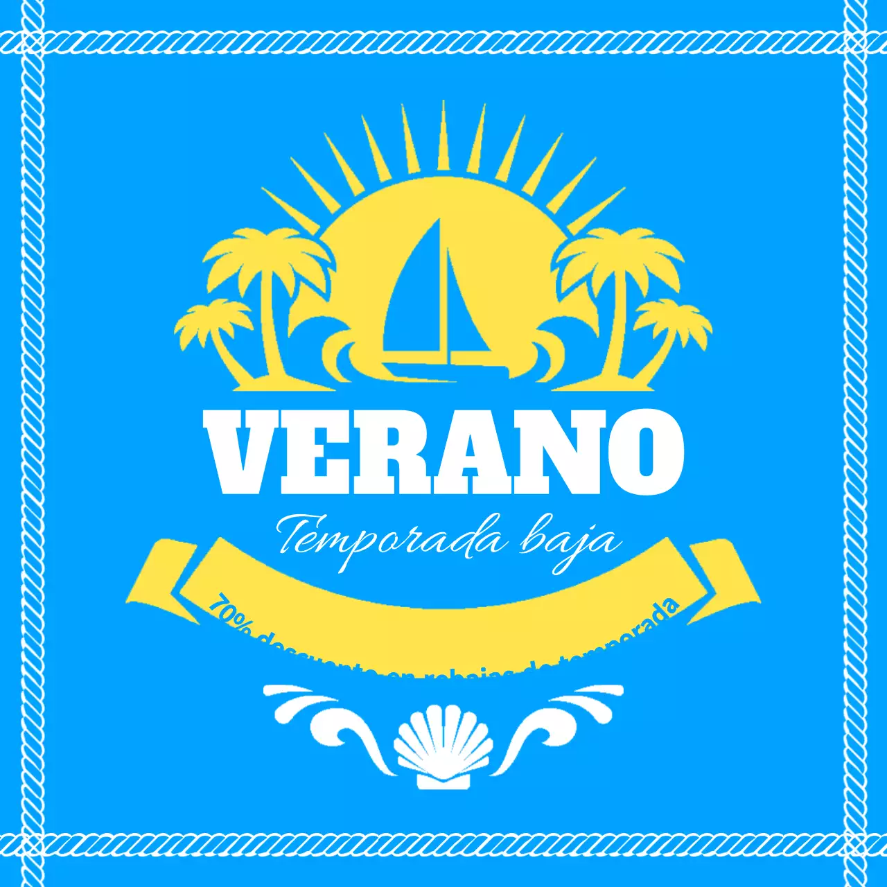 Una promoción de rebajas con un toque azul claro y fresco