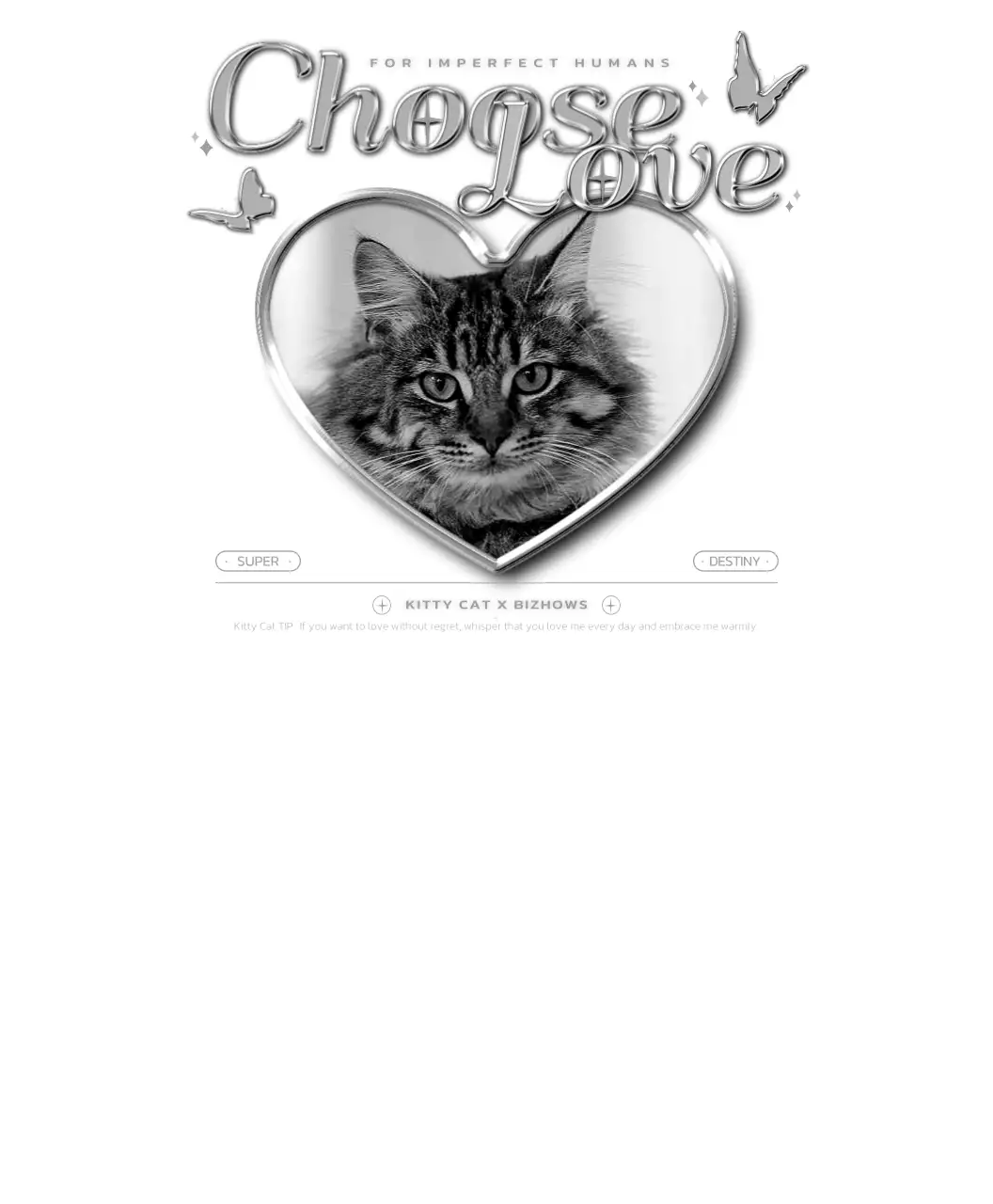 シンプルでヒップなシルバーメタルエフェクトスタイルのグッズTシャツ