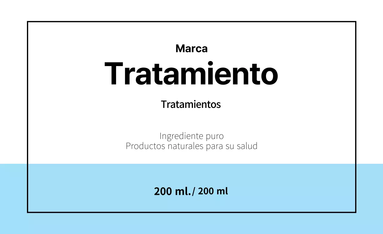 Etiqueta adhesiva del envase del tratamiento