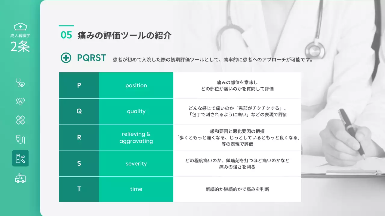 緑 シンプル 医療 プレゼンテーション